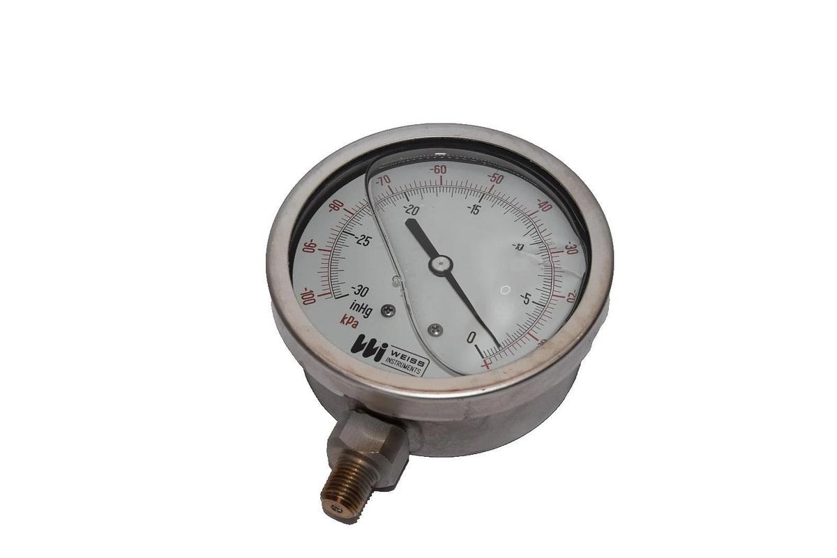 Weiss Instruments' 0-neg 100kpa 0-Neg 3 inHg 1/4" Npt Vacuum Gauge (New)