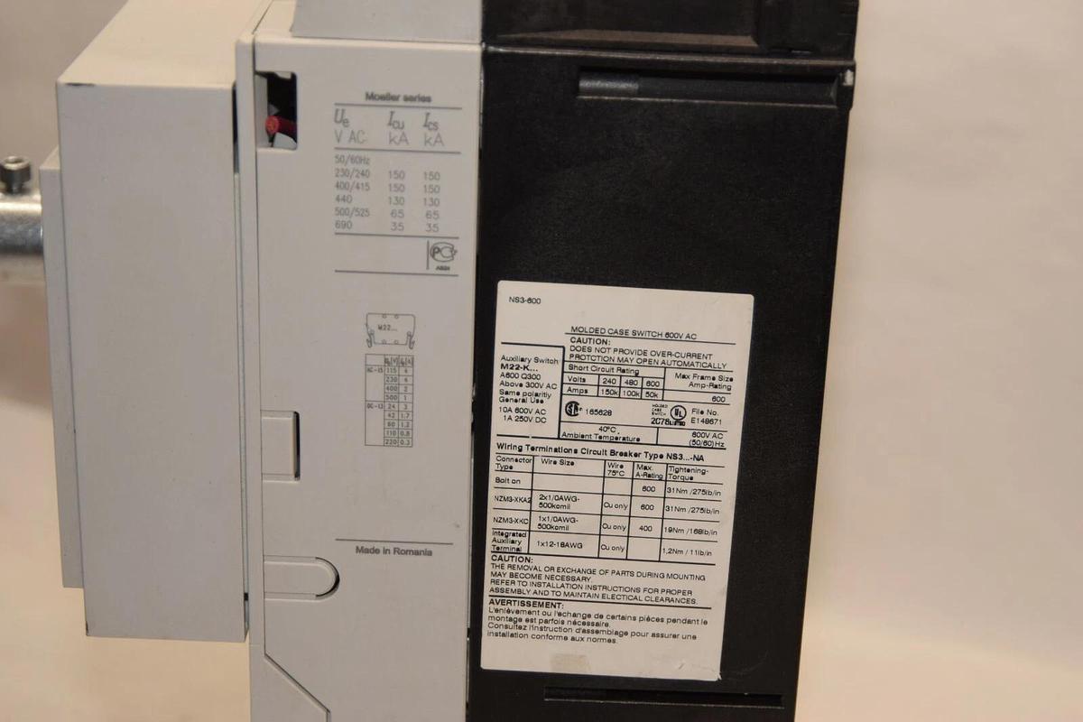 Used Eaton Moeller NS3-600-NA Molded Case Disconnect Switch 600A 600V NZM2/3-XAHIV