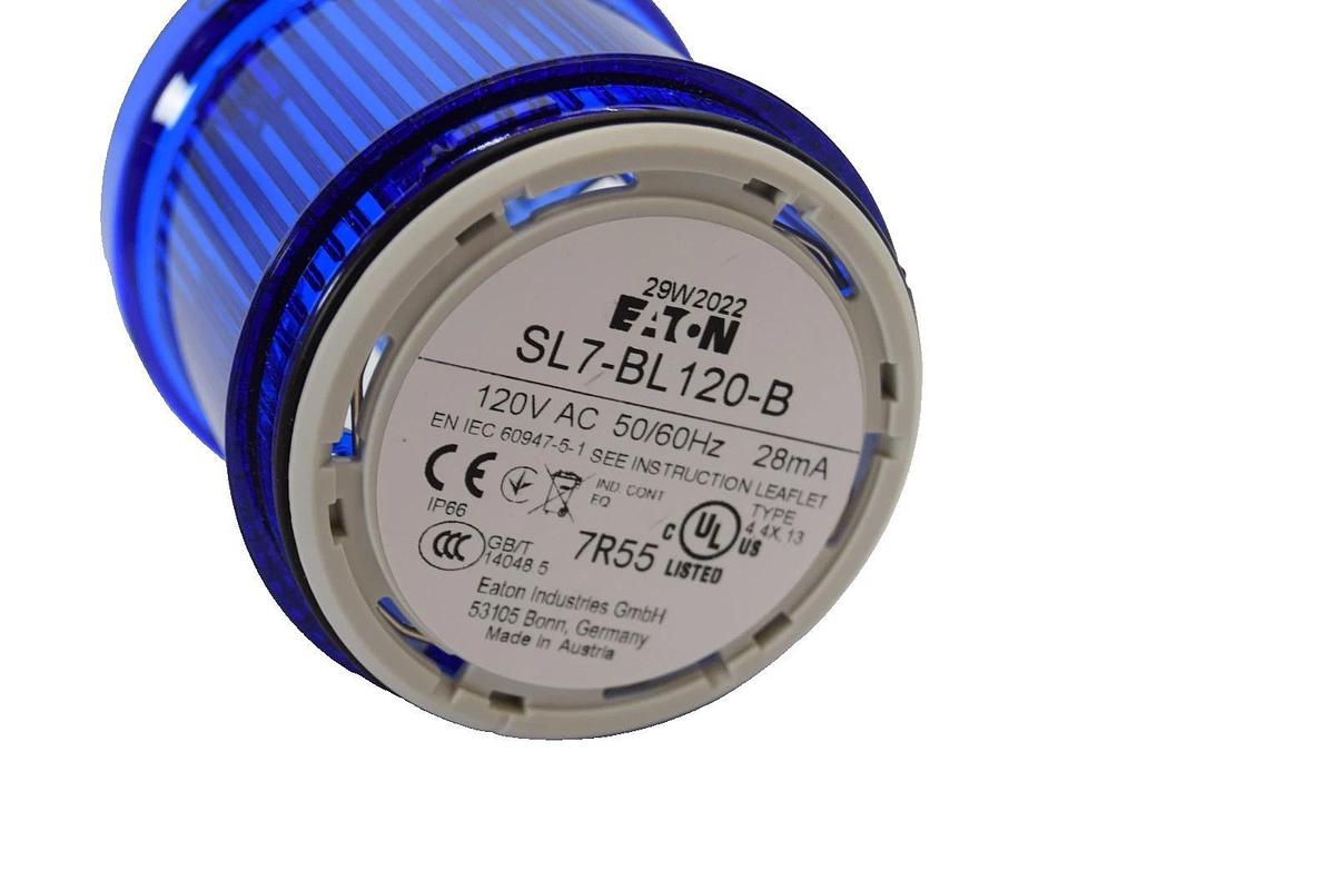 Eaton SL7-BL120-B , SL7BL120B LED Flash Beacon / Stack Light (New)