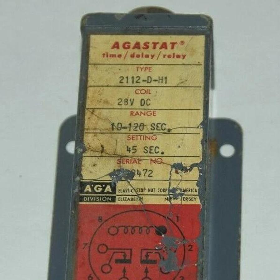 (NEW) Agastat 2112-D-H1 2112Dh1 28Vdc 10-120sec Time Delay Relay