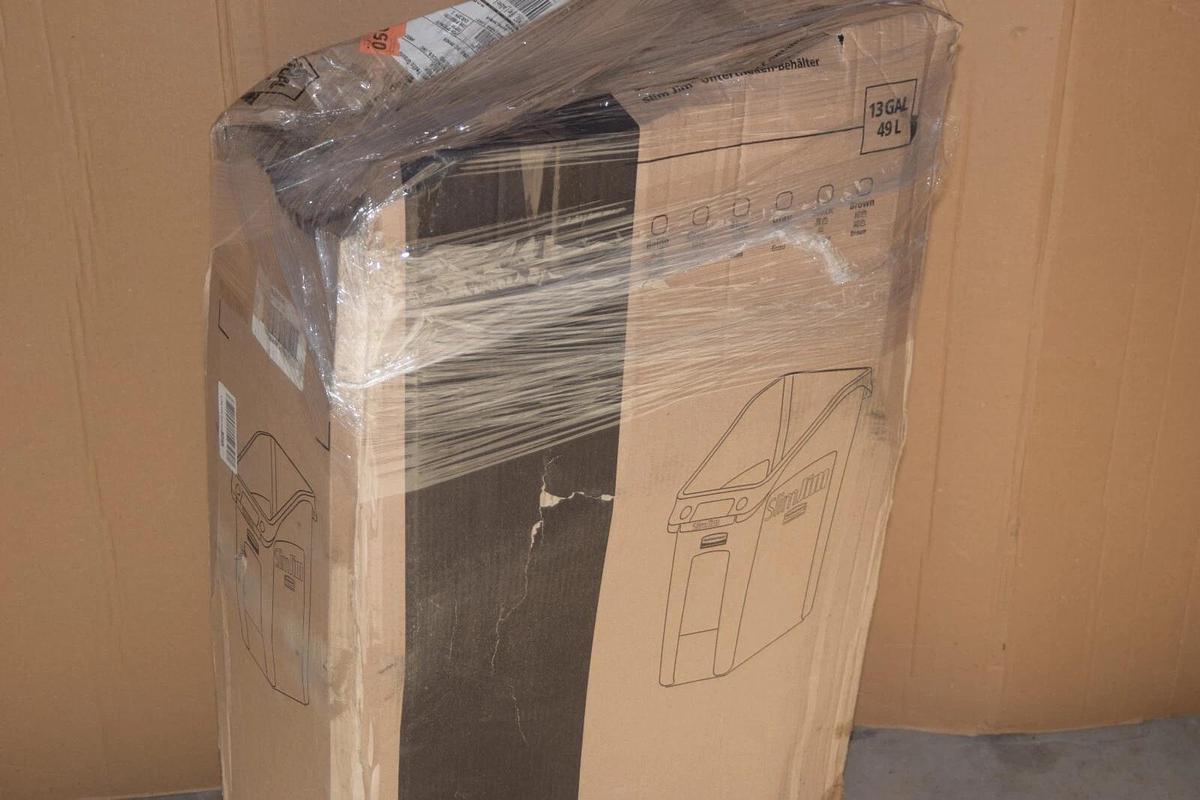 (NEW - Box 3) RUBBERMAID SlimJim Under-Counter Container 13 Gal Gray 2026695