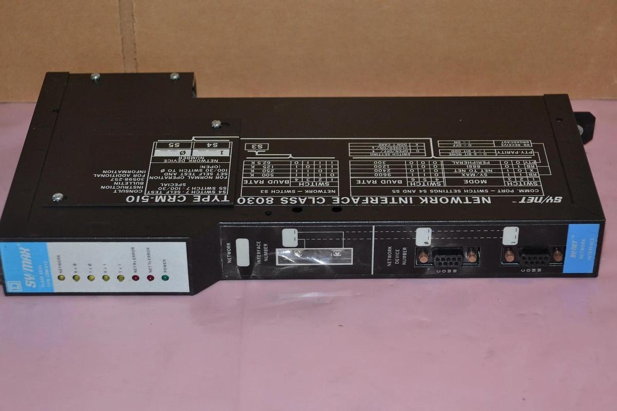 Used Square D Sy/Max Symax Sy/Net Network Interface 8030 CRM-510X CRM-510 H2 Rev 5