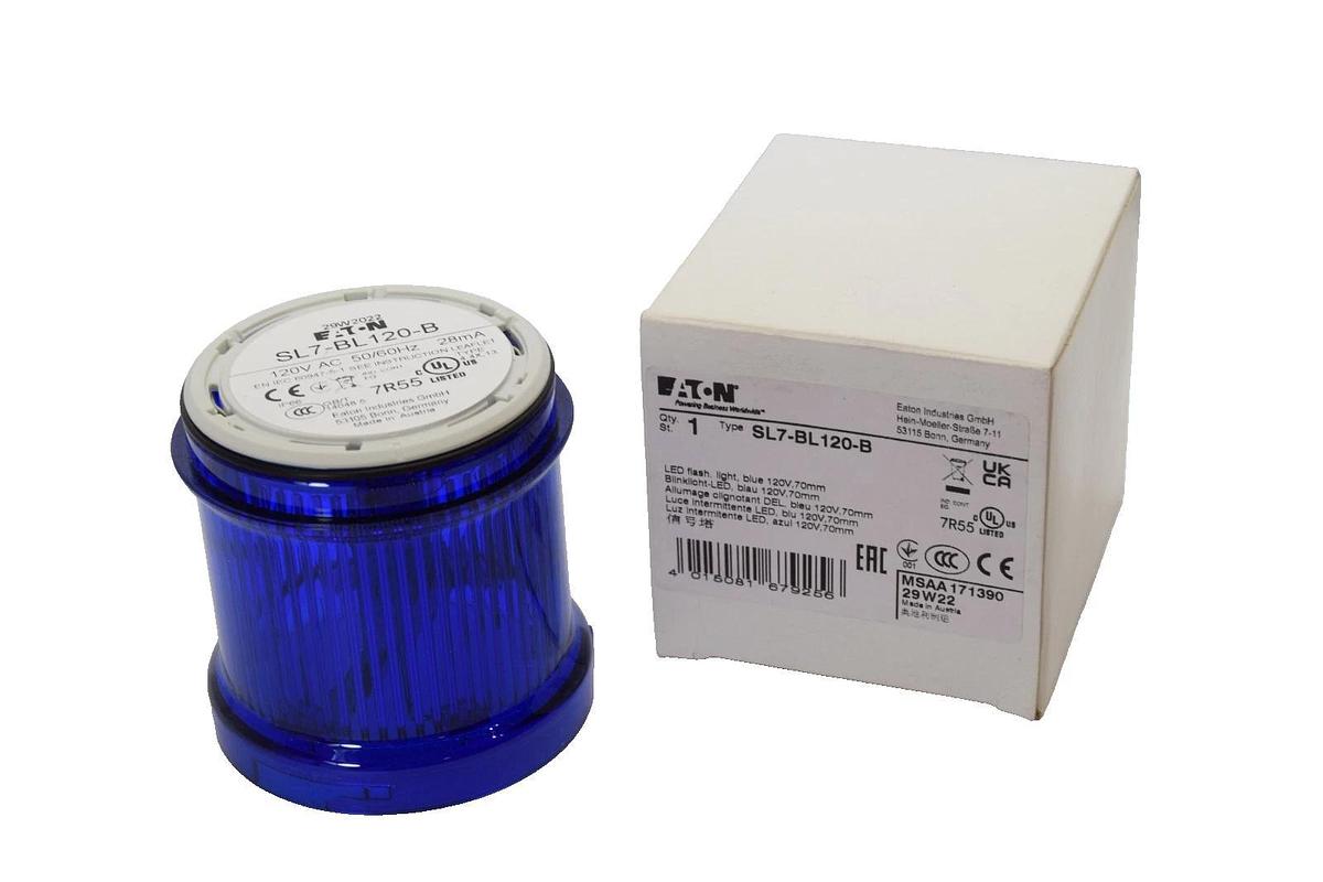 Eaton SL7-BL120-B , SL7BL120B LED Flash Beacon / Stack Light (New)