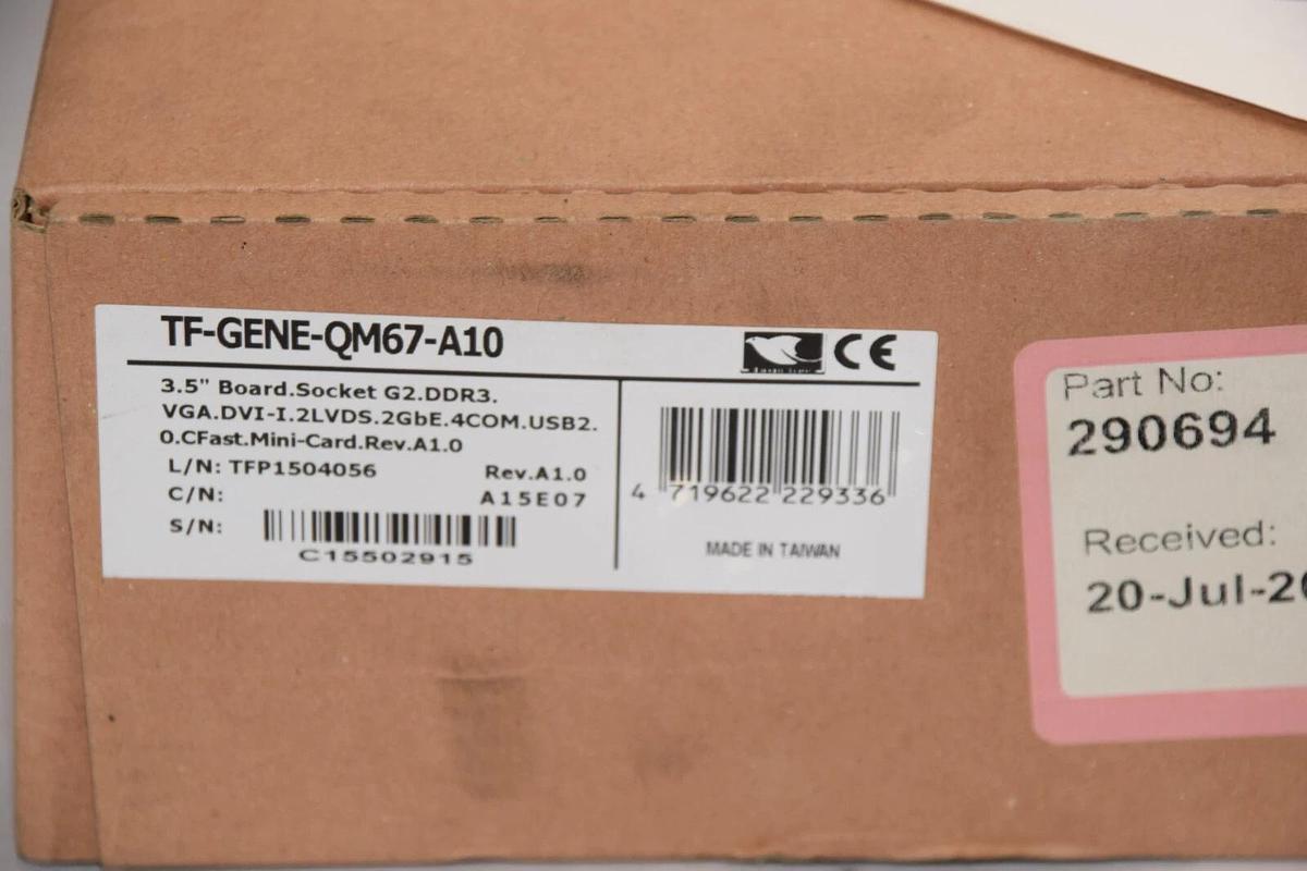 (NEW) AAEON TF-GENE-QM67-A10 , 290694 3.5" Board Socket G2.DDR3
