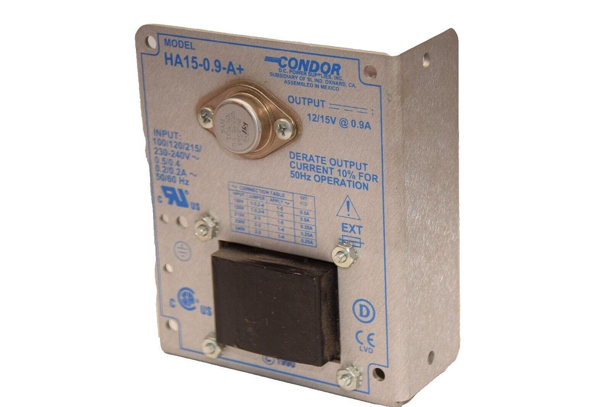 Used CONDOR HA15-0.9-A+ 12/15V @ 0.9A Power Supply