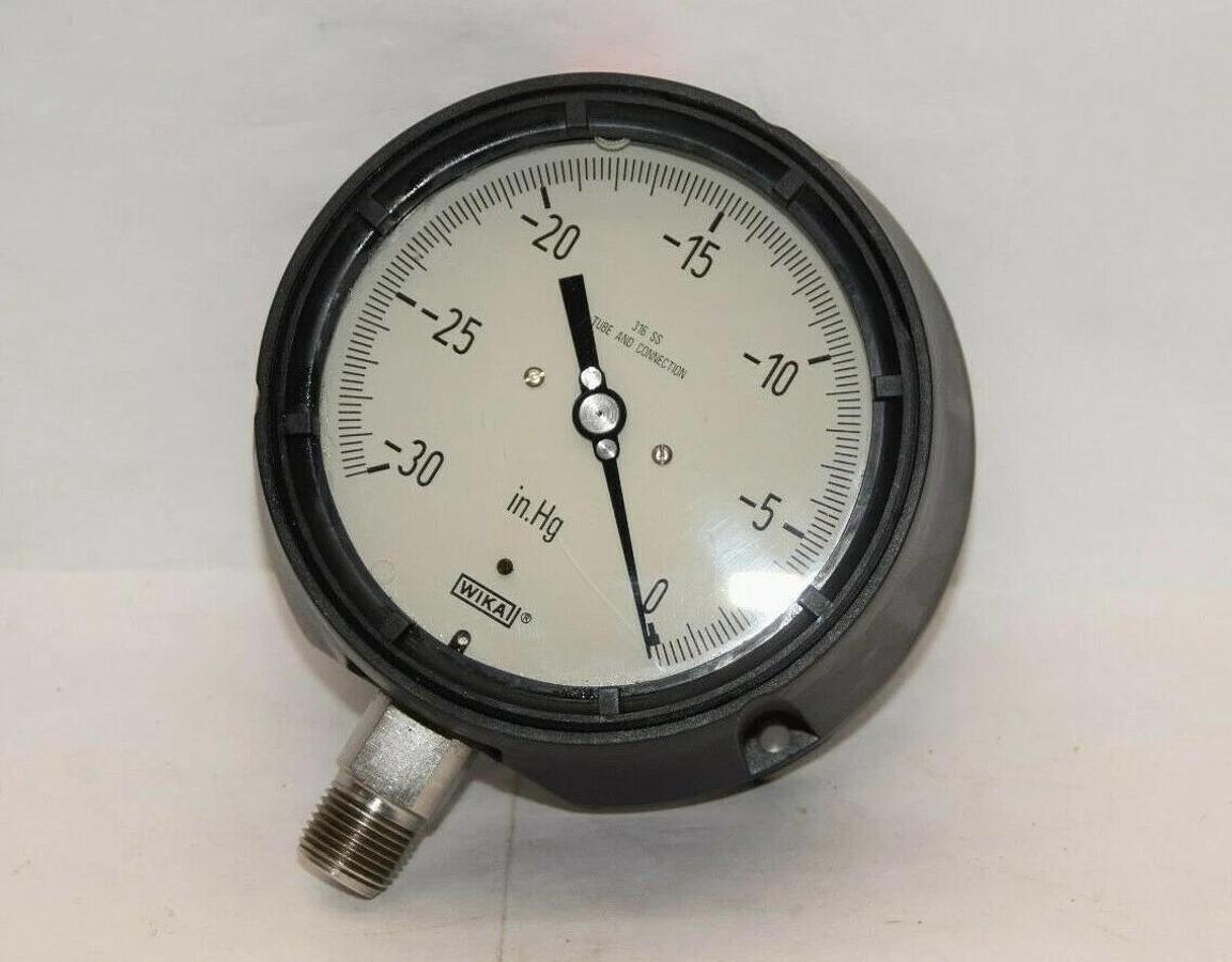 (NEW) WIKA -30 to 0 316 SS Tube and Connection Gauge