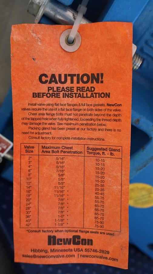 NewCon 08316DIBV  Knife Gate Valve 8" (New)