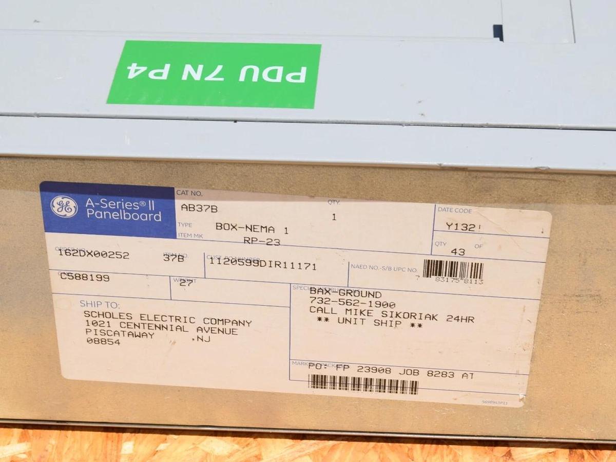 Used General Electric GE A-Series II Panelboard Panel AQF3424JBX 400A 208y/120 3ph 4w