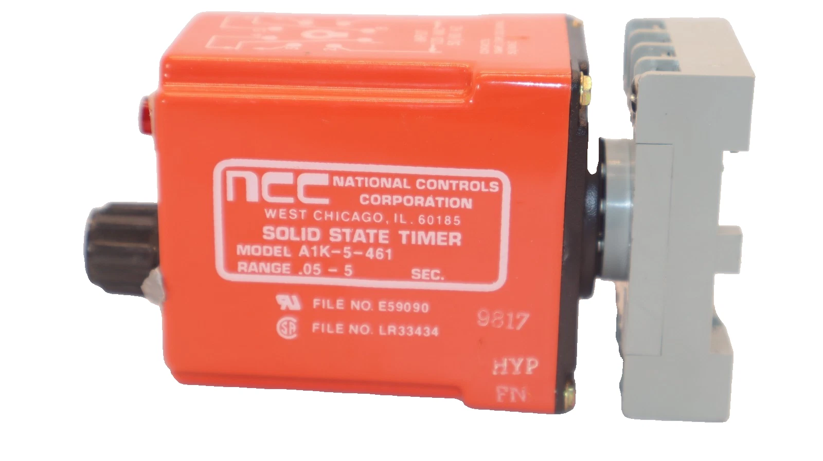 Used NCC A1K-5-461 , A1k5461 , .05-5 Seconds Solid State Timer