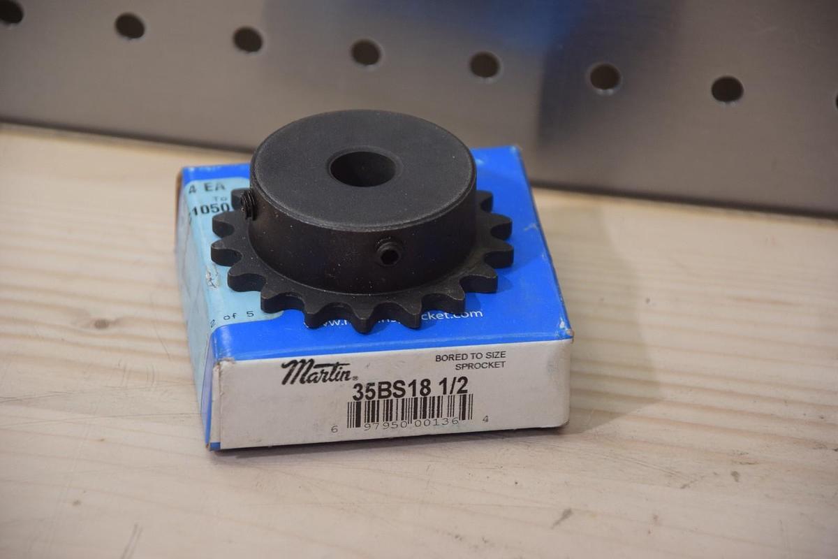 MARTIN 35BS18 1/2 3/8" PITCH 18T 1/2" BORE SPROCKET NEW