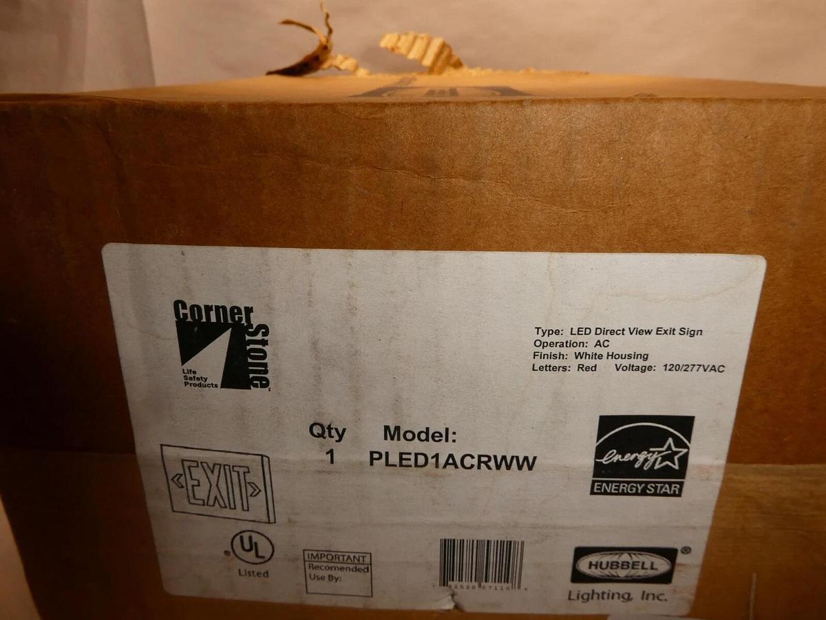 (NEW) HUBBELL PLED1ACRWW Led Direct View Exit Sign