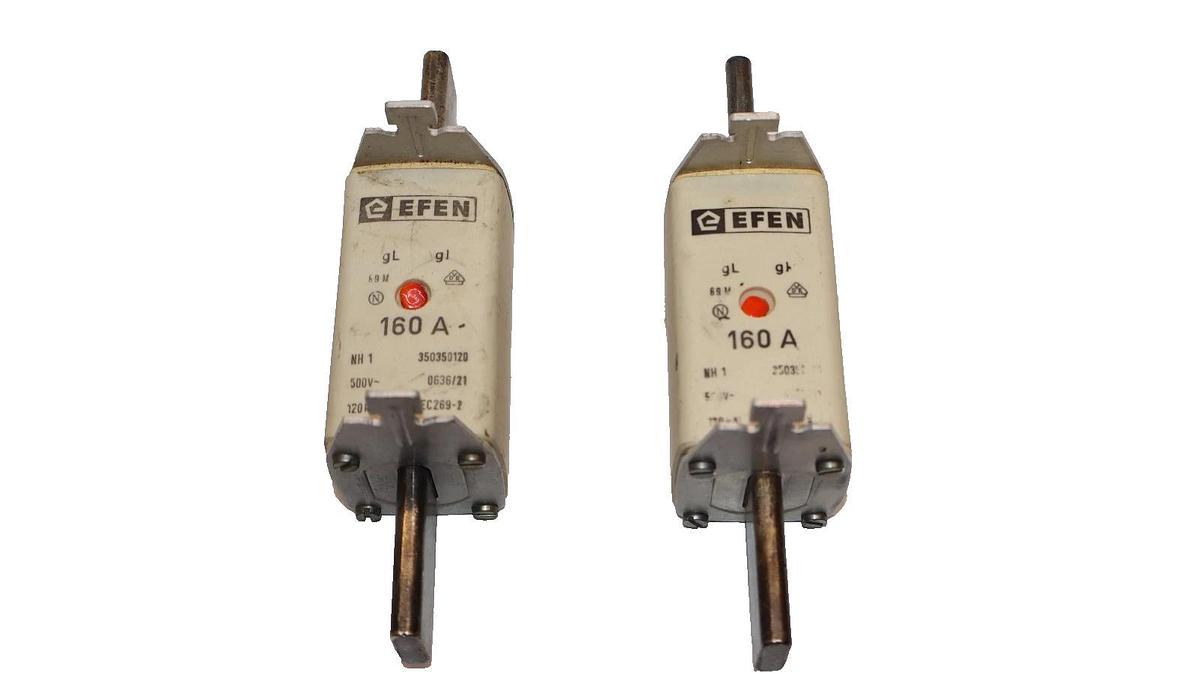 Used Efen Fuse 160A 160 Amp 350350120 500V (Lot of 2)