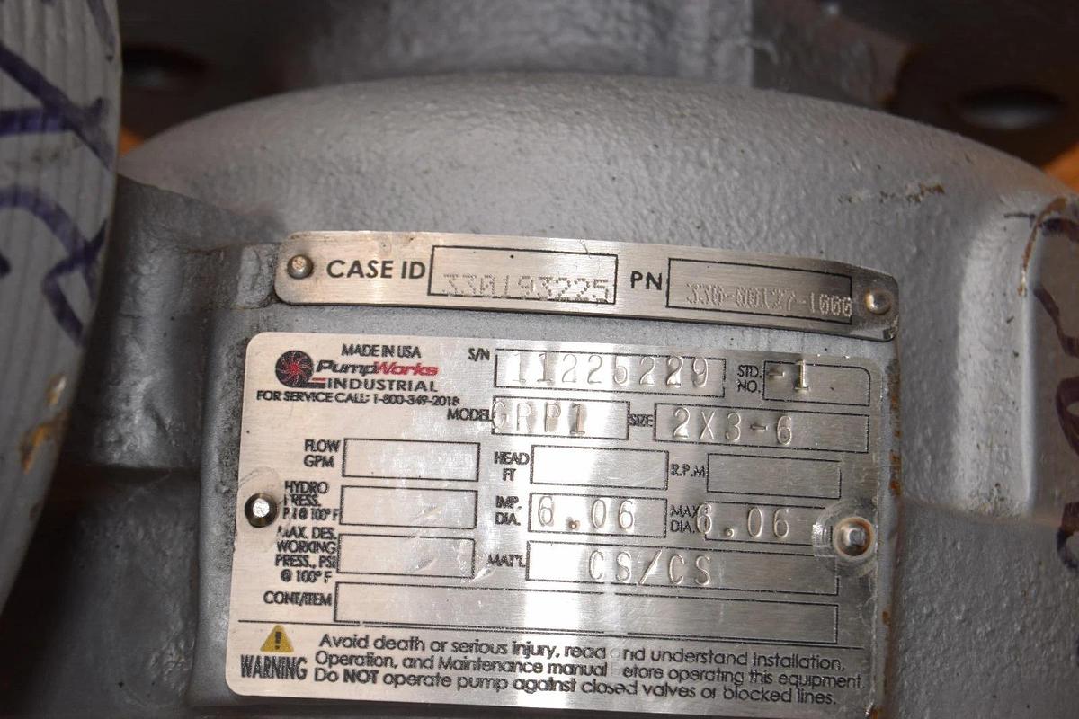 PumpWorks Industrial DXP Pump 450191738 316ss GRP1 2x3-6 2x3x6 (Refurbed)