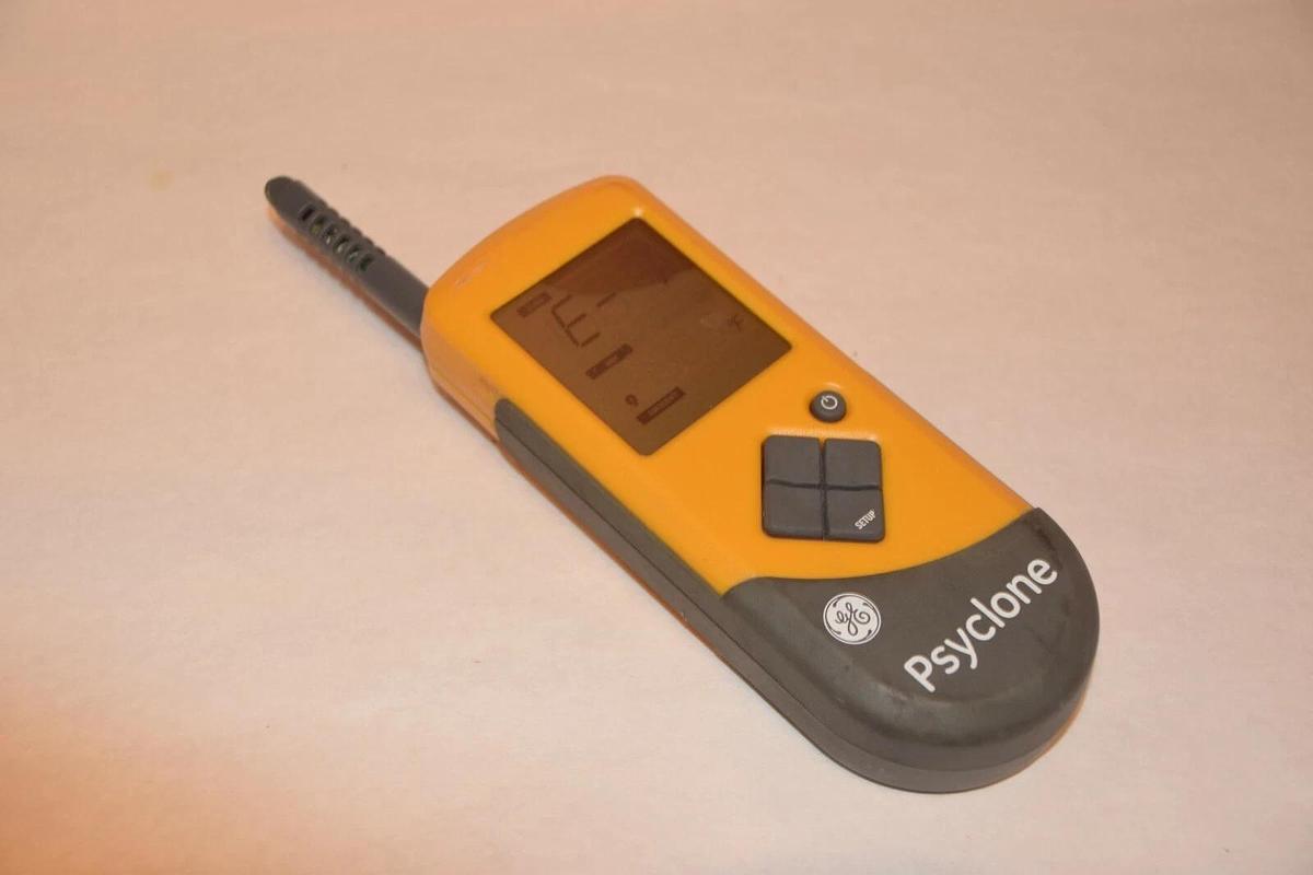 Used GE Sensing Psyclone Protimeter Thermo-Hygrometer General Electric Portable