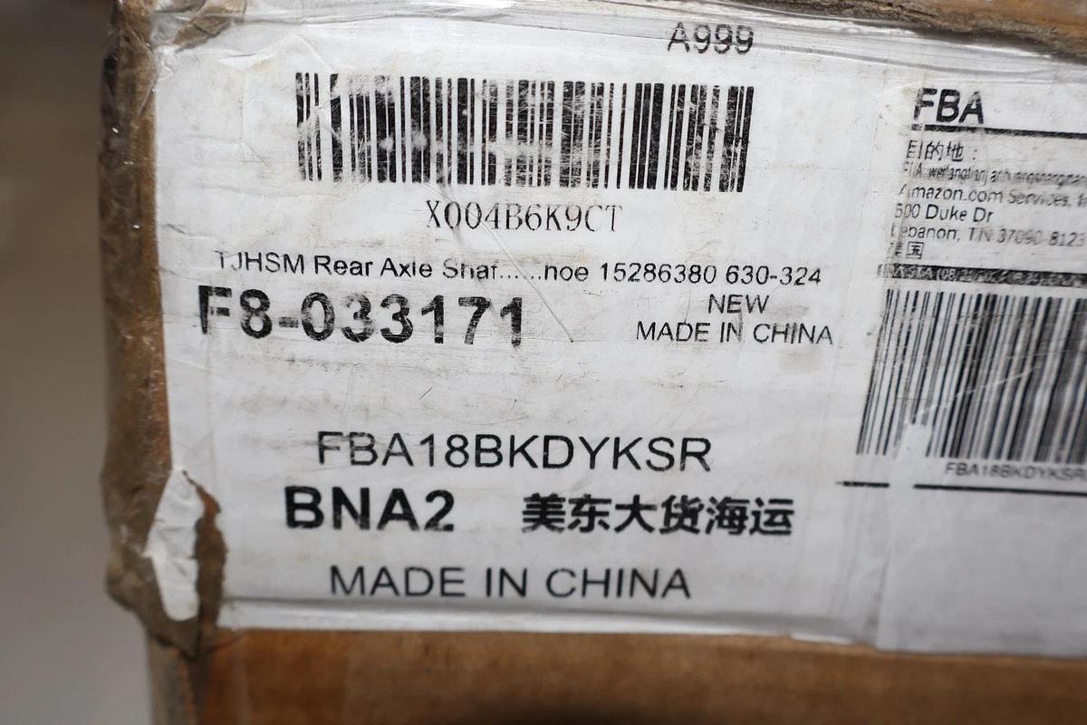 F8-033171  , FBA18BKDYKSR TJHSM Rear Axle Shaft (New)