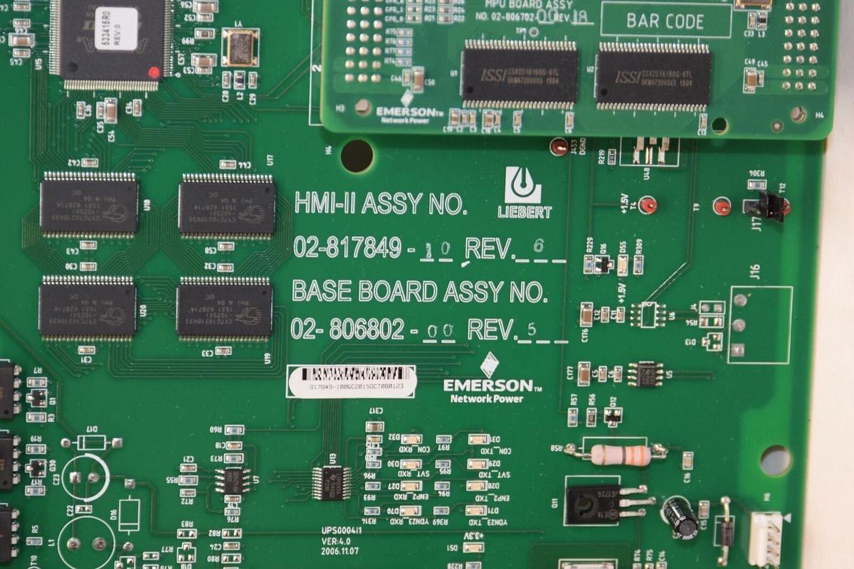 Used EMERSON / LIEBERT 02-817849-10 Rev 6 02-806802-00 Rev 5 HMI-II Assy Board