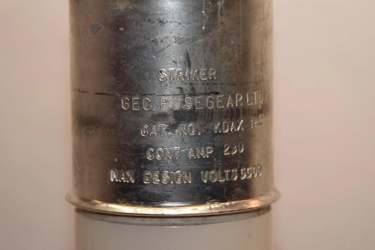 Used GEC STRIKER ENGLISH ELECTRIC FUSE KDAX 12R KDAX12R 230A 230 AMP 5500v