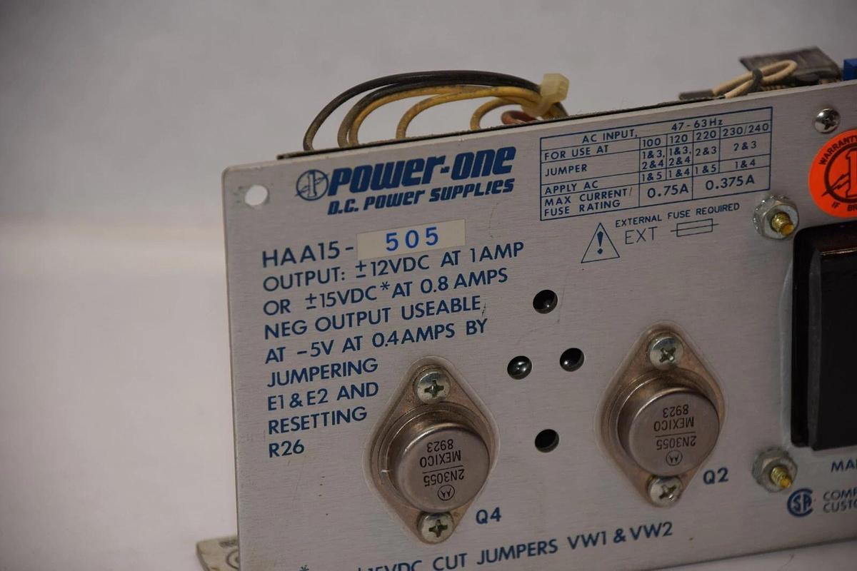 Used POWER-ONE HAA15-505 +/-12Vdc 1 Amp Power Supply