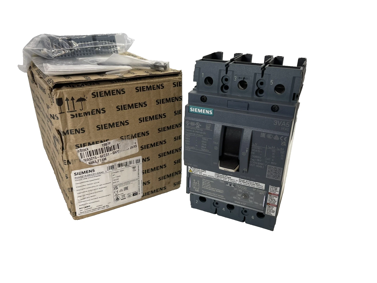 Siemens Circuit Breaker 3VA5215-6EC31-0AA0 3 pole 150 Amp 150a (NEW)