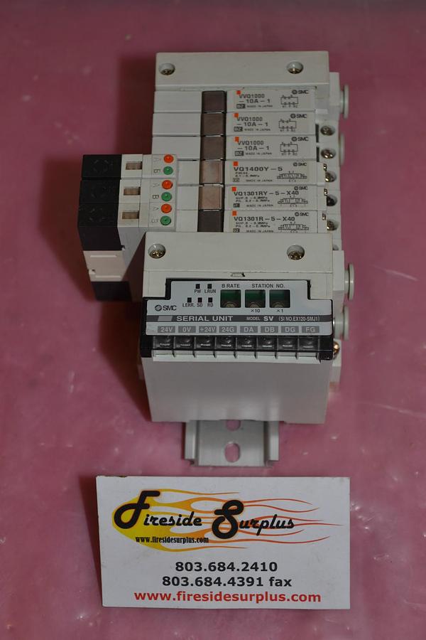 Used SMC MANIFOLD EX120-SMJ1 SOLENOID VVQ1000-10A-1 VQ1400Y-5 VQ1301RY-5-X40