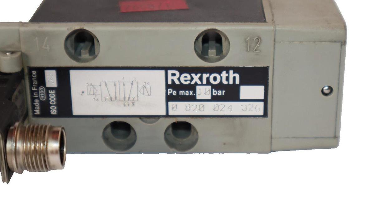 Used Rexroth 0820024326 , 0 820 024 326 10 Bar Pneumatic Solenoid Valve