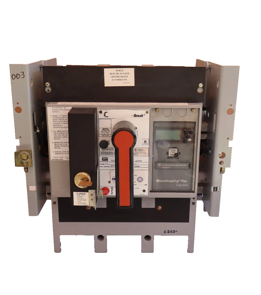Used GE Power Break Breaker 1600 Amp 1600A TC1616TTHR C216LSHG Plug TR16B1000 1000a