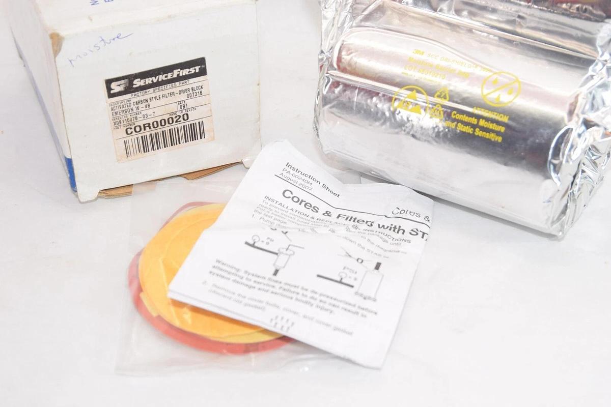 (NEW) SEVICEFIRST COR00020 Activated Carbon Filter Drier Block Emerson W-48