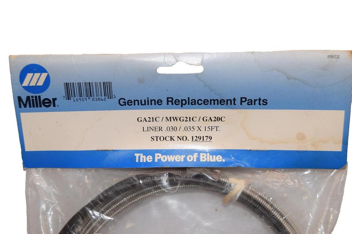 Miller 129179 , GA21C / MWG21C / GA20C MIG Gun Liner .030/.035x15Ft (New)