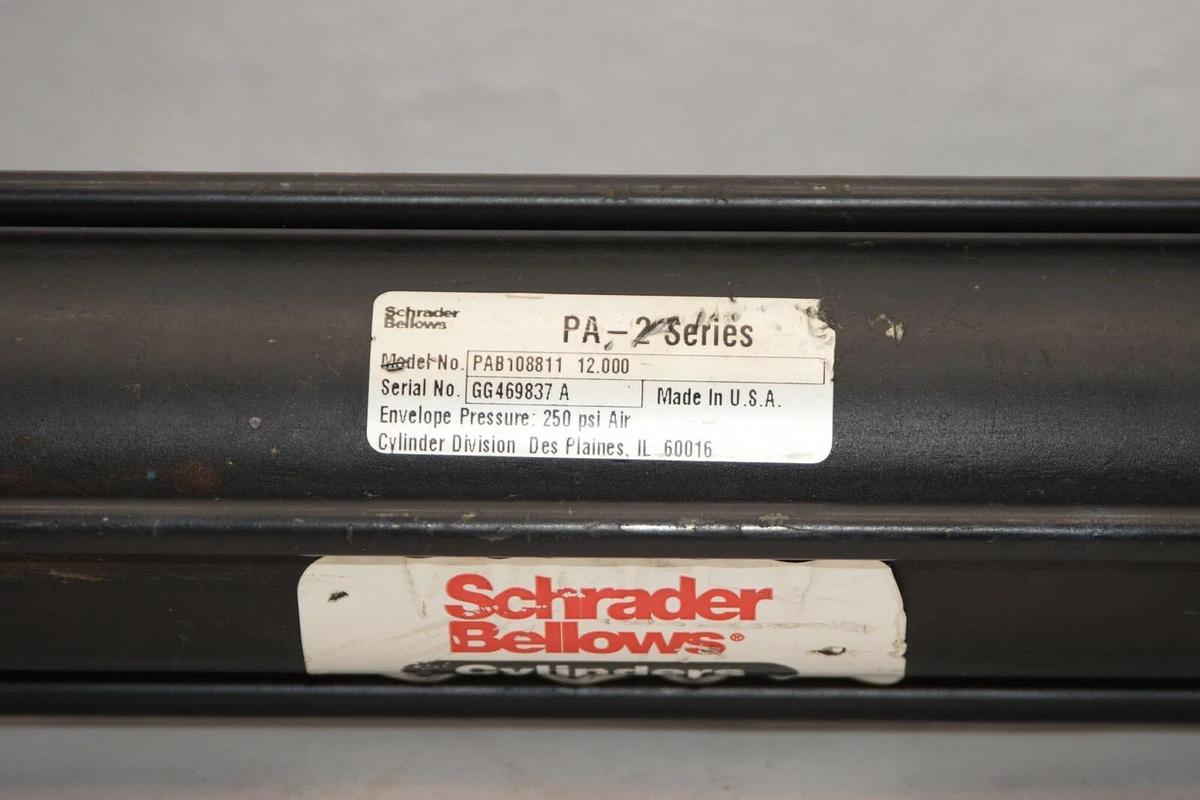 (NEW) SCHRADER BELLOWS PAB108811 12.000 PA-2 Series 12" Stroke USA Air Cylinder