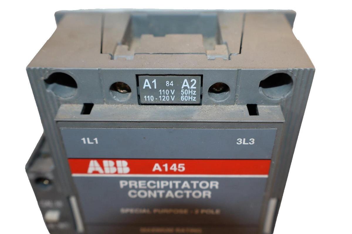 Used ABB A145W Precipitator Contactor 230A 230 Amp 600VAC 2 Pole 110/120v coil