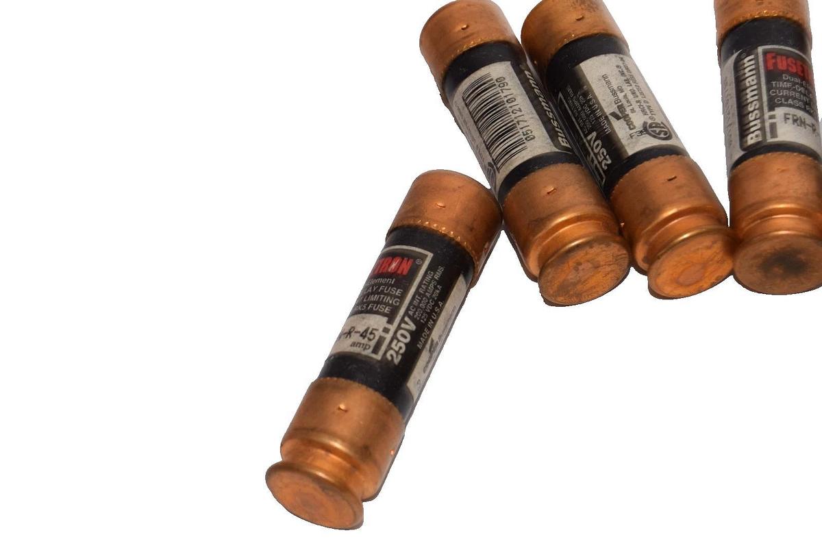 Fusetron FRN-R-45 , FRNR45 45A Amp Time Delay Fuse (New - Lot of 6)