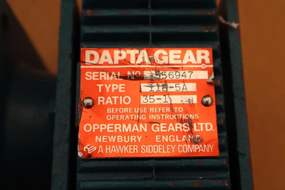 Opperman Dapta-Gear Gear Box Speed Reducer 35:1 112-5A 1125A Ratio 35