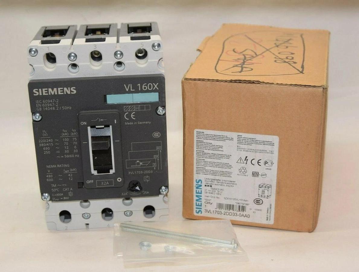 Siemens VL160X 32 Amp A 32A Breaker 3VL1703-2DD33-0AA0 3ZX10120VL101AA1 (NEW)