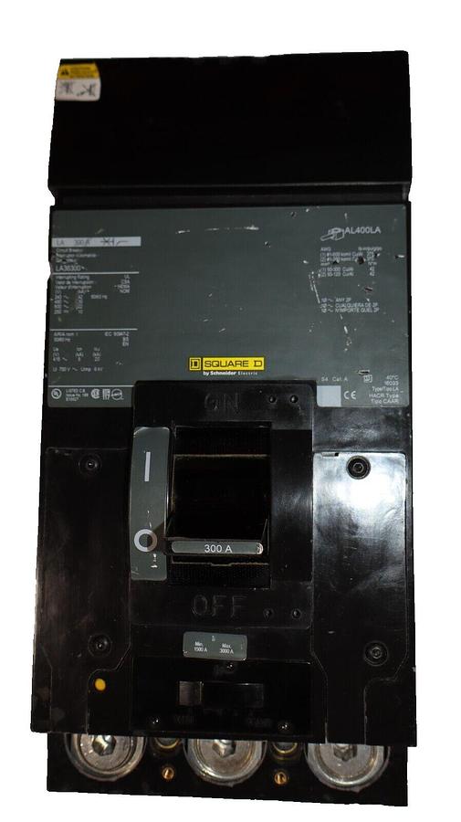 Used Square D Schneider HACR CAAR LA Circuit Breaker LA36300 300A 300 Amp 3p