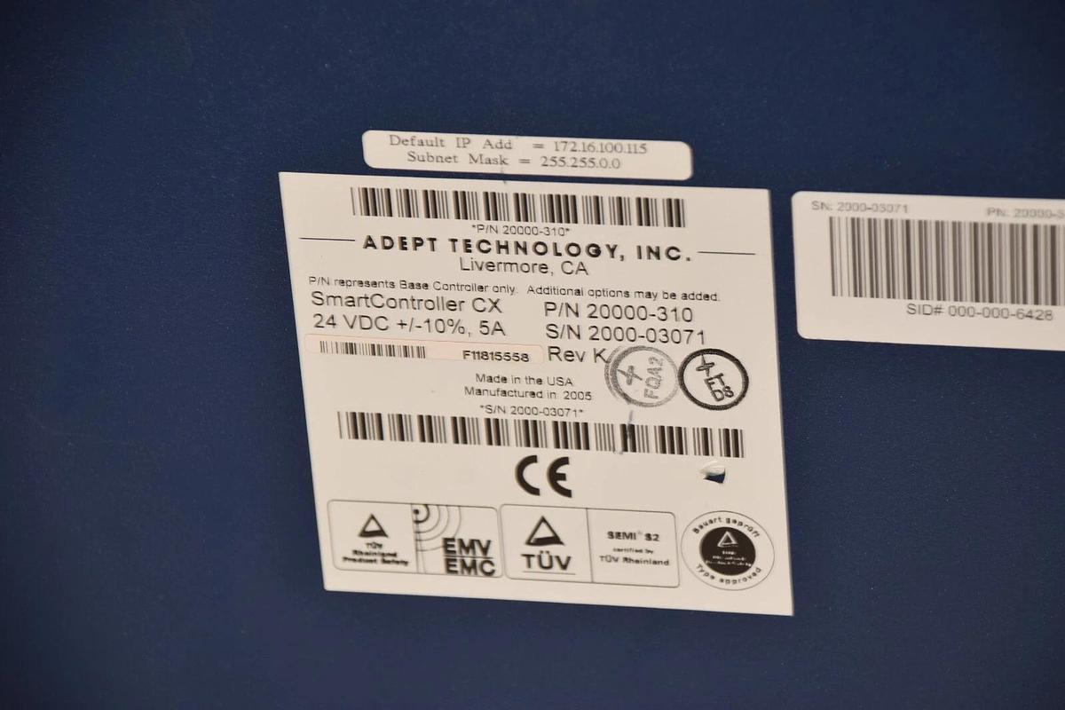 Used ADEPT 20000-310 SmartController CX Rev K Robot Controller W/ 30mb Memory Card