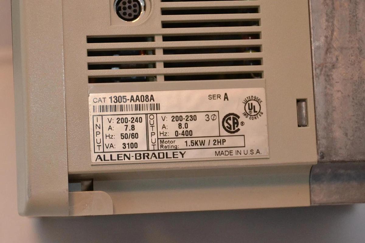Used Allen Bradley Drive 1305 1305-AA08A 1305AA08A Ser A 200-240v 3ph 1.5kw 2hp