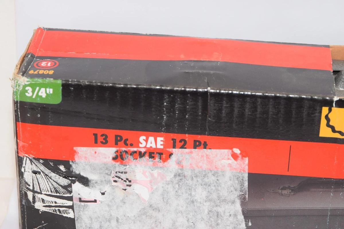 (NEW) GEARWRENCH 80879 13 Piece 3/4" Drive 12 Pt Standard SAE Socket Set W/Case