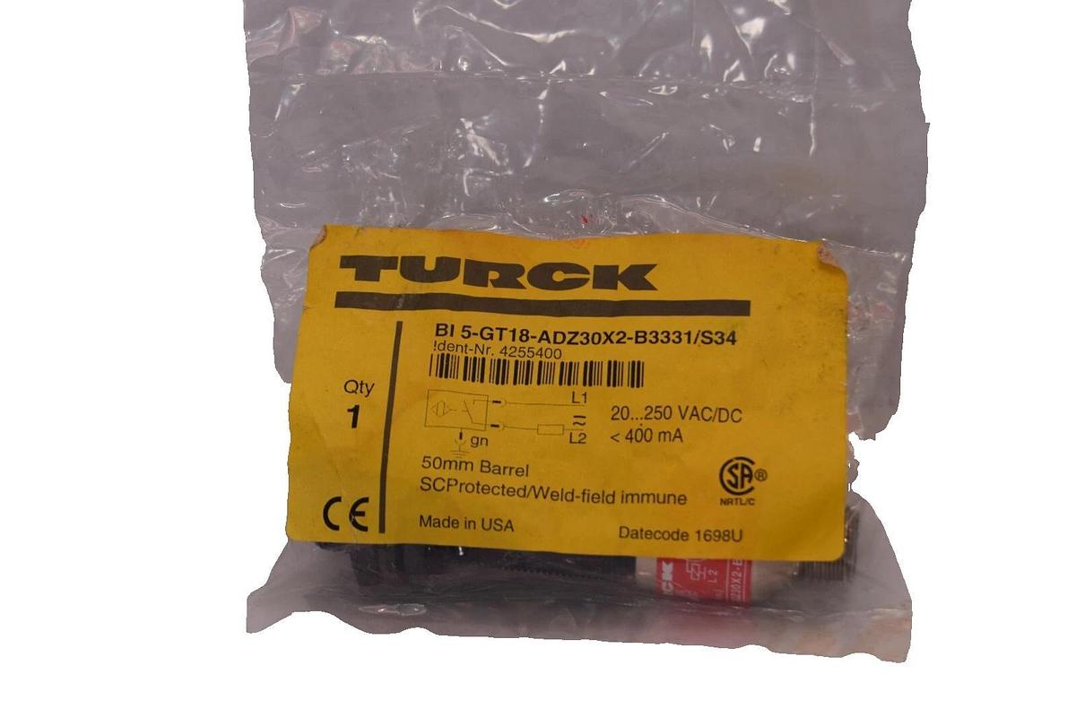 (NEW) TURCK BI 5-GT18-ADZ30X2-B3331/S34 20-250Vdc 400mA Inductive Sensor