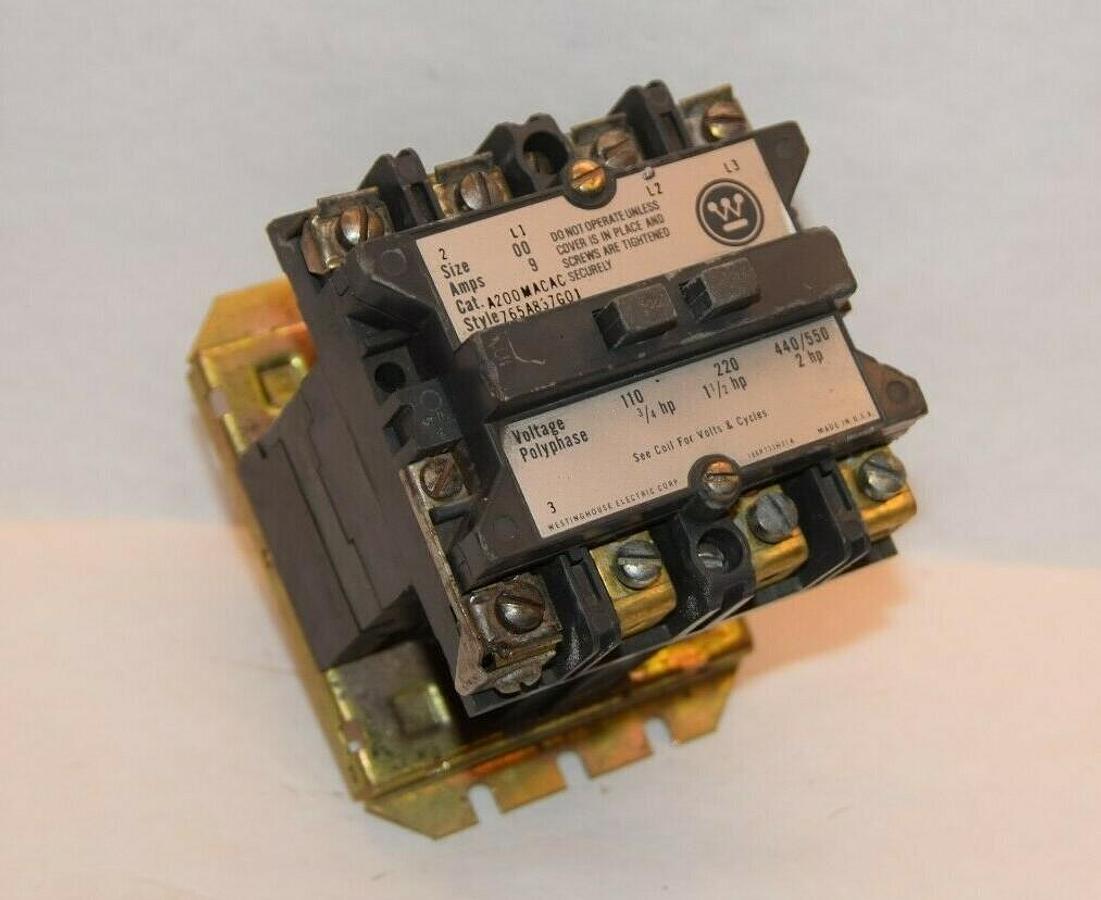 Used WESTINGHOUSE A200MACAC 9A Size 00 110V 110/120V Coil Contactor