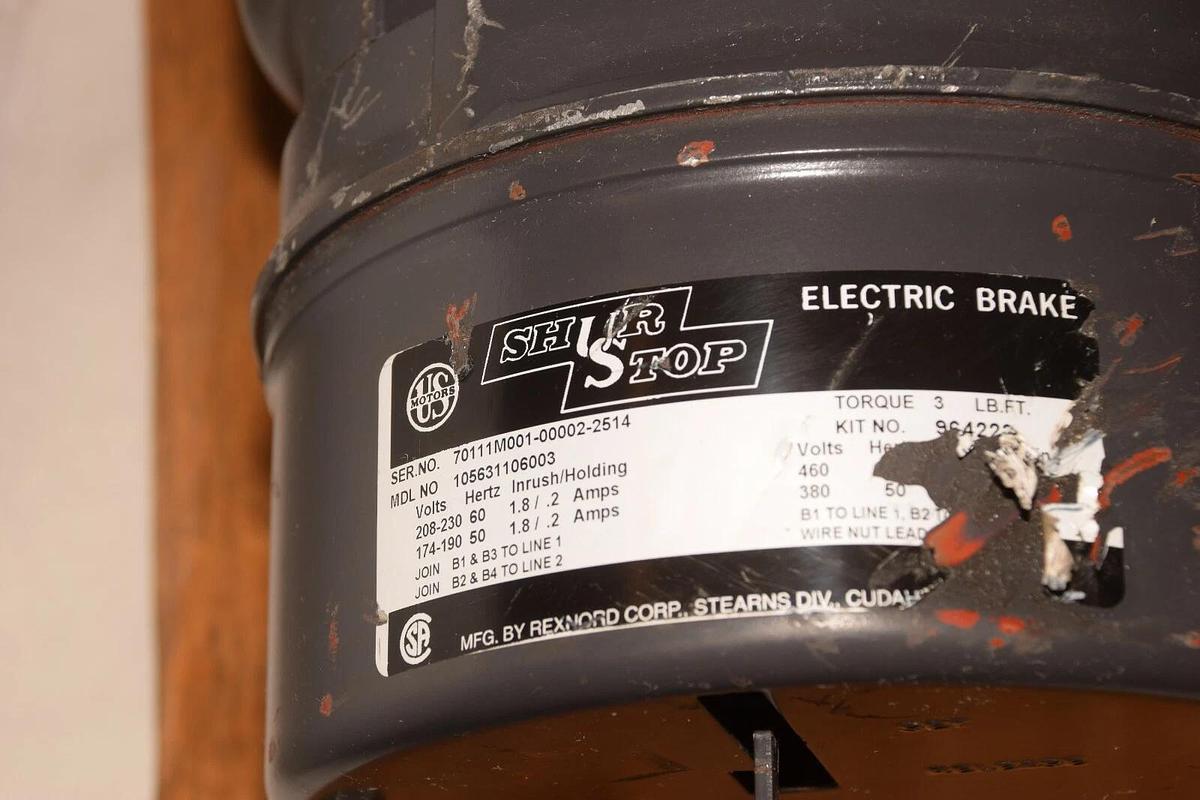 U.S. Motors U1P2DFC 1hp 208-230/460 1800 RPM Shur Stop Brake 105631106003 (New)