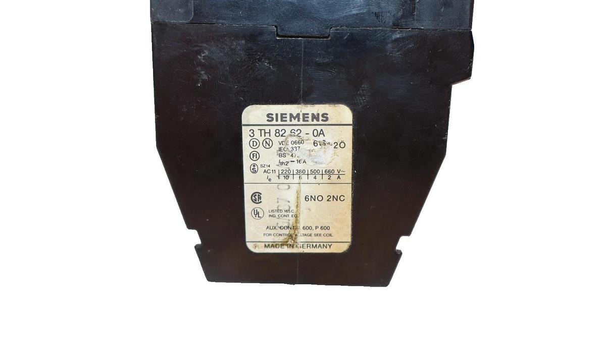 Used Siemens 3TH82 62-0A , 3TH8262-0A 42V 50/60Hz Contactor
