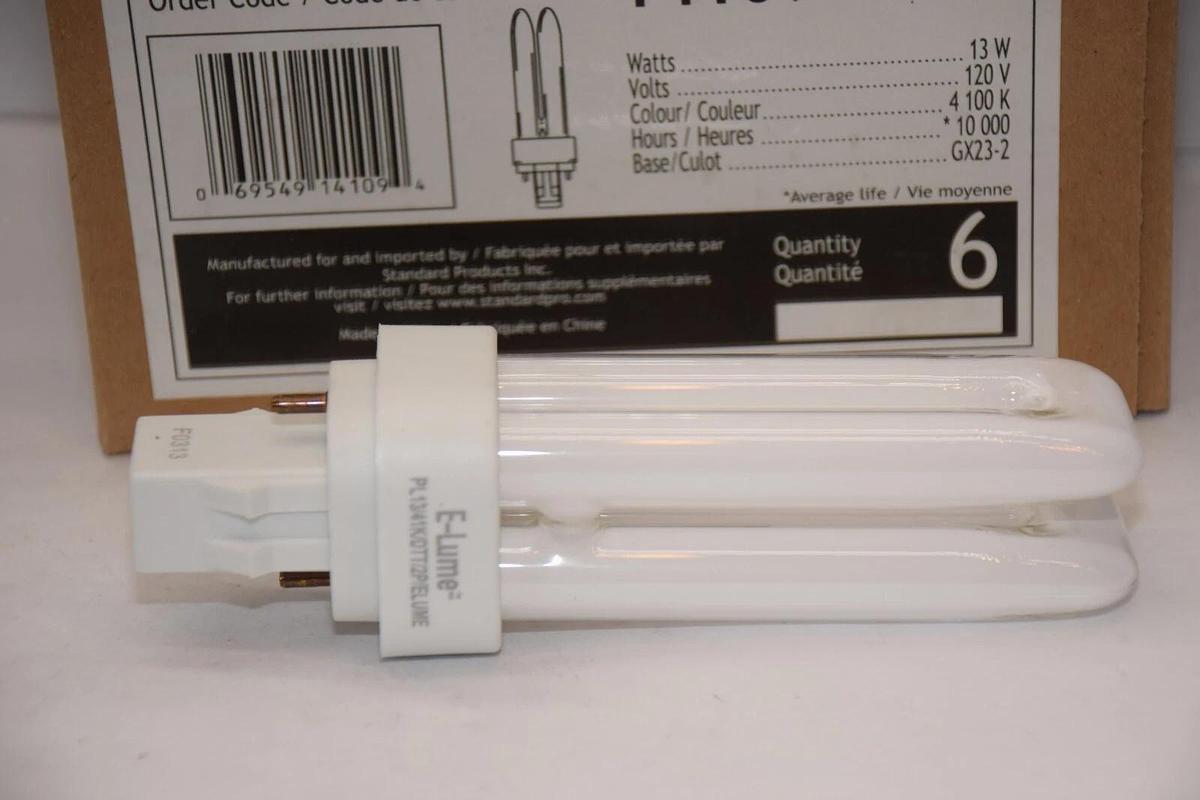(NEW -Box 6) E-LUME CFL-LFC PL13/41K/DTT/2P/ELUME , 14109 13W Fluorescent Lamp