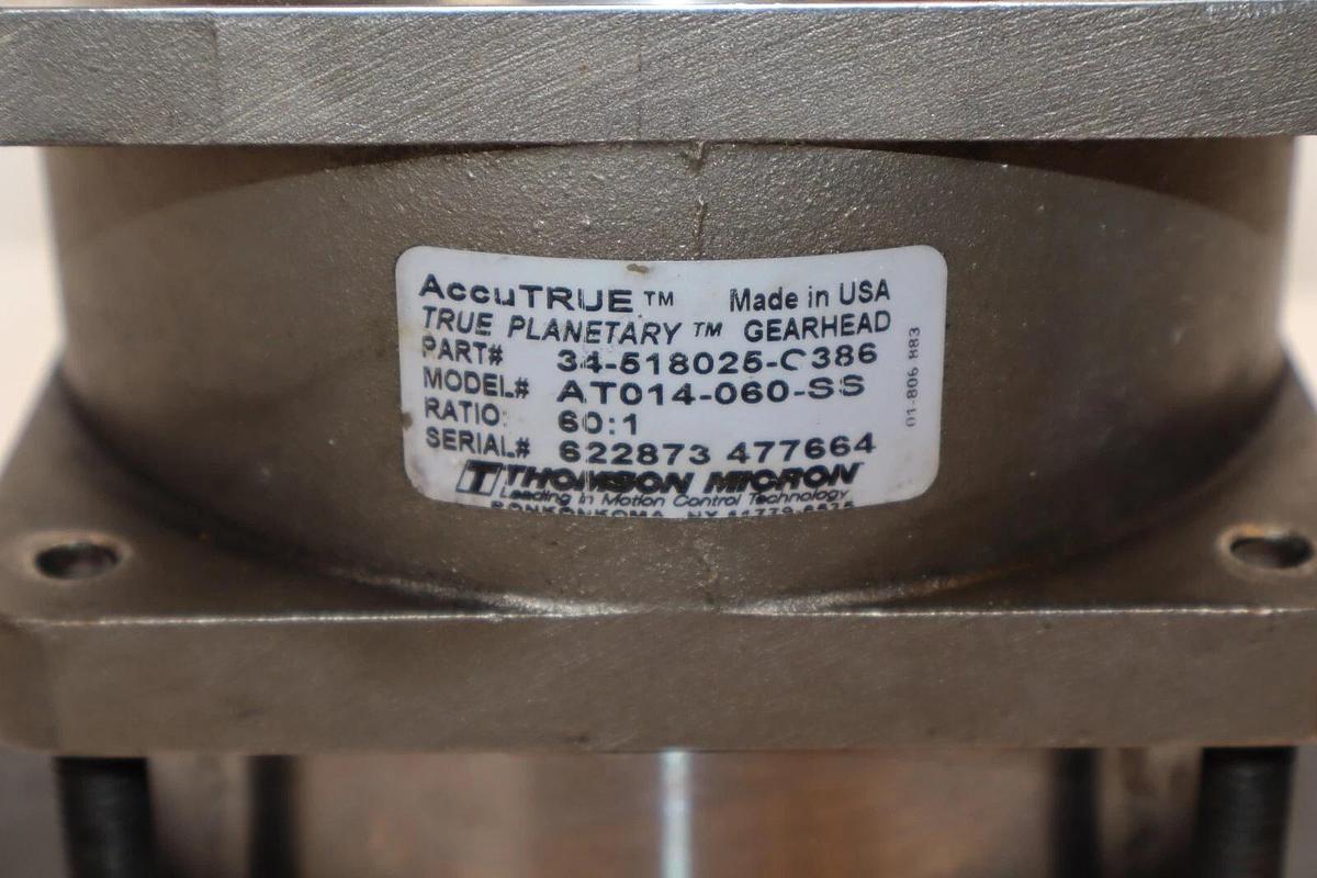 Used Thomson Micron AccuTRUE True Planetary Gearhead 34-518025-C386 AT014-060-SS 60:1