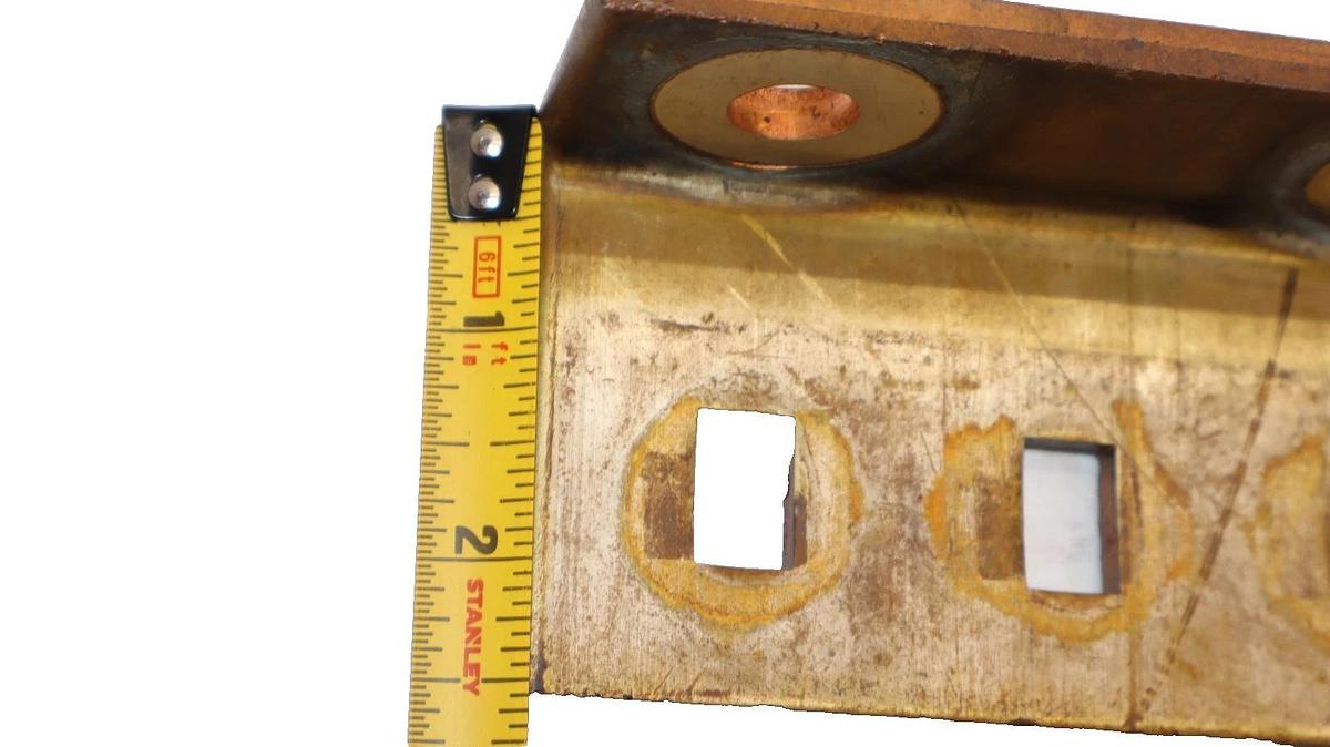 Used 5" x 2-1/2" x 1/4" Copper L Buss Bar Buss Plate