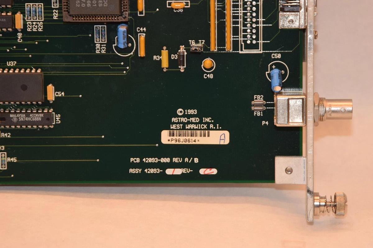 Used ASTRO-MED 42093-000 Rev A/B 42093-1 Rev C 42093 SCP1AX A-08145 Board