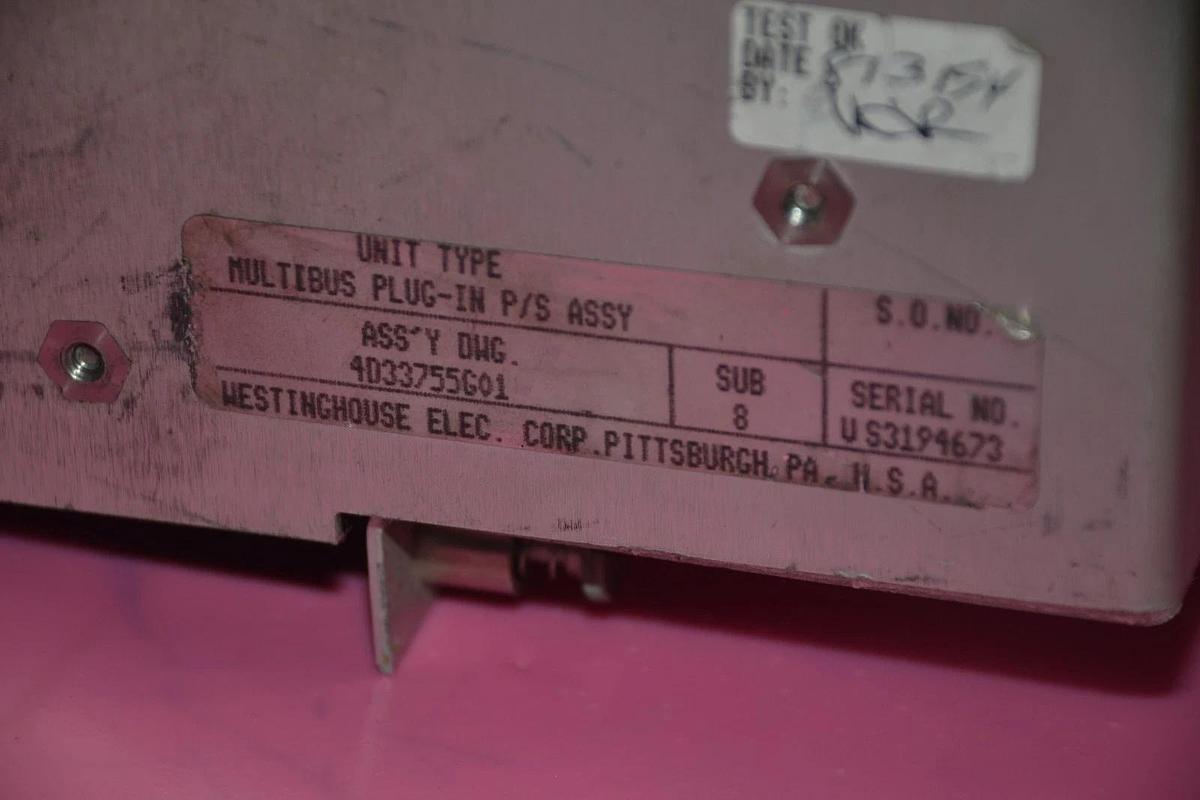 Used WESTINGHOUSE 4D33755G01 SUB 8 MULTIBUS PLUG-IN ASSEMBLY