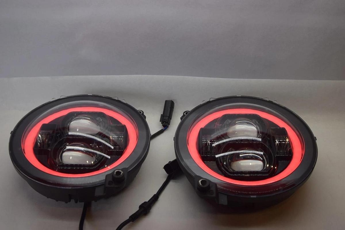 Used WOLUEN 9" RGB Halo LED Headlights A10HL901GBWL  2018 2023 Wrangler JL Headlight