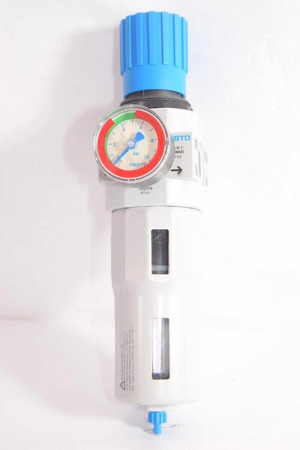 Used FESTO LFR-D-7-DI-MAXI 16Bar 240psi 0-10 Bar Gauge Pneumatic Filter Regulator