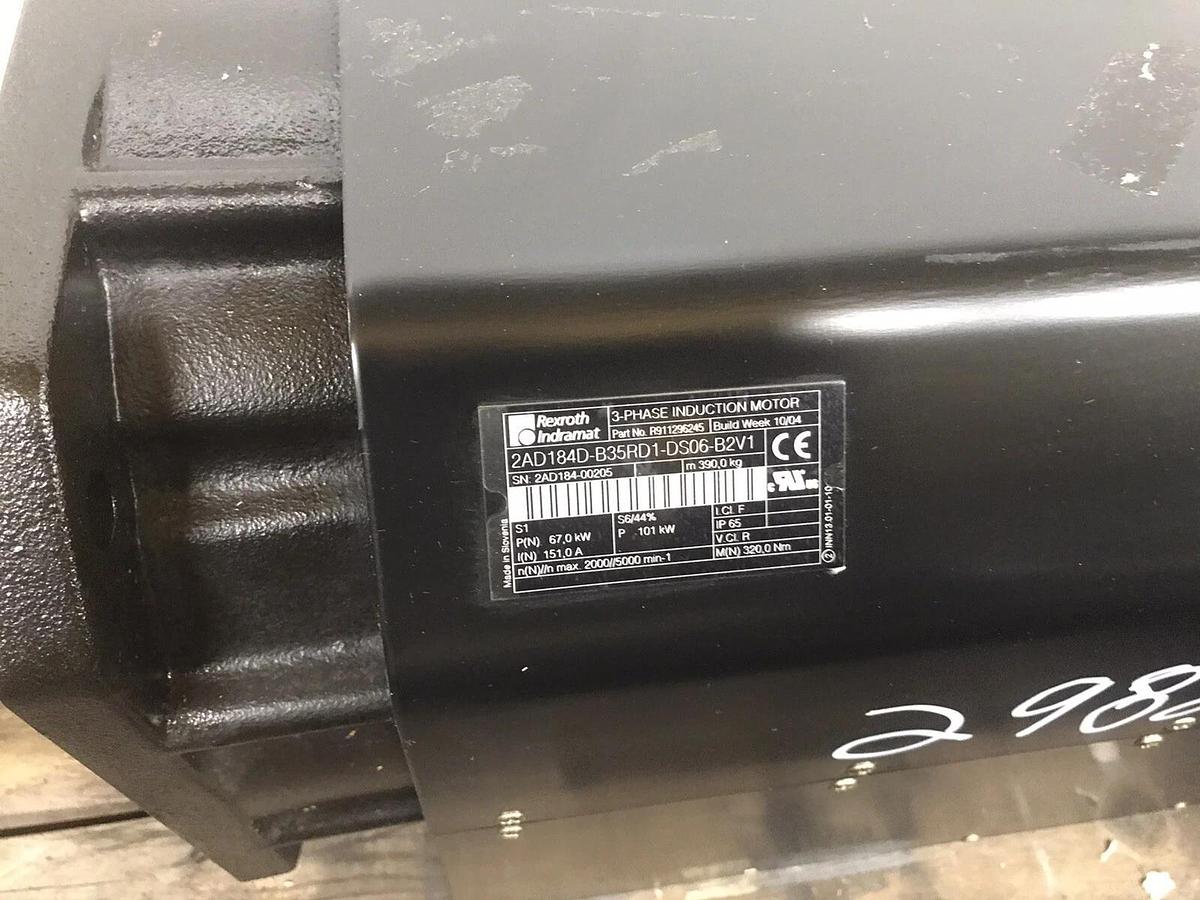 Rexroth 3PH Induction Motor 2AD184D-B35RD1-DS06–B2V1 101kva R911296245 Indramat