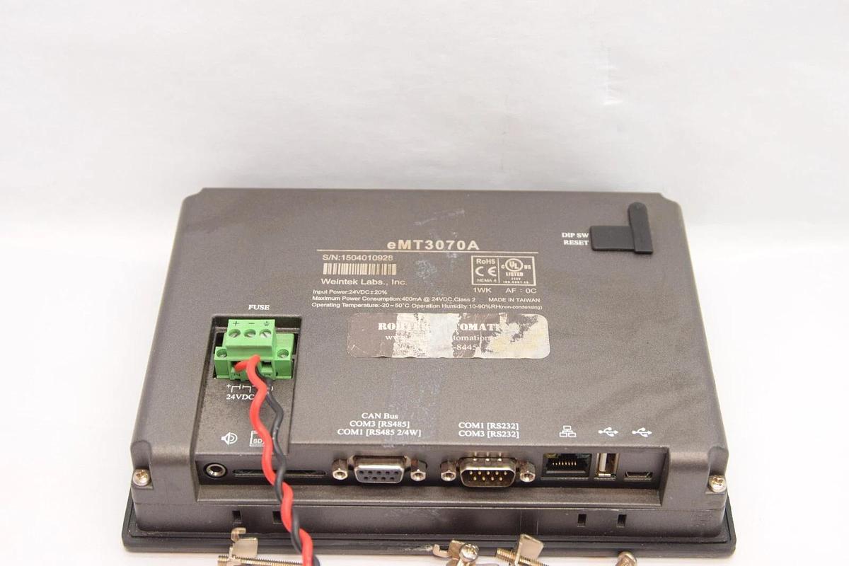 Used WEINTEK EMT3070A 24Vdc PM554-ETH-R Processor Graphic Hmi Panel